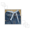 rib waist washed kids blue jeans